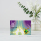 TAURUS / GOLD, GREEN EMERALD ZODIAC SIGN JEWEL VISITENKARTE (Stehend Vorderseite)