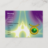 TAURUS / GOLD, GREEN EMERALD ZODIAC SIGN JEWEL VISITENKARTE (Vorderseite)