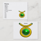 TAURUS GOLD ZODIAC JEWEL Emerald Green Visitenkarte (Vorne/Hinten)