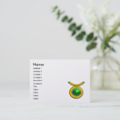 TAURUS GOLD ZODIAC JEWEL Green Emerald Schwarz-wei Visitenkarte (Stehend Vorderseite)