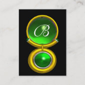 TAURUS GOLD ZODIAC MONOGRAM GREEN EMERALD Black Visitenkarte (Rückseite)