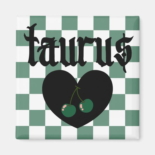 Taurus Gothic Ästhetik Scheckkernen Design Magnet (Vorne)