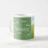 Taurus Green Pink Astrologie Zodiac Zeichen Kaffeetasse (Vorderseite Links)