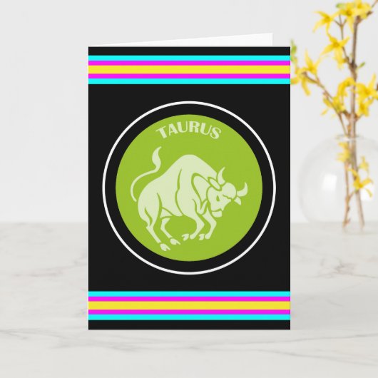 Taurus Greeting Card Karte (Gelbe Blume)