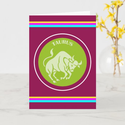 Taurus Greeting Card Karte (Gelbe Blume)