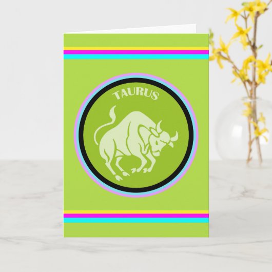 Taurus Greeting Card Karte (Gelbe Blume)