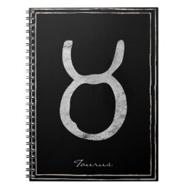 Taurus Hammersilber Stilisierte Astrologie-Symbol Notizblock