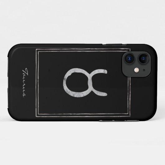 Taurus Hammersilber Stilisierte Sterne Astrologie Case-Mate iPhone Hülle (Rückseite (Horizontal))