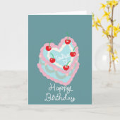 Taurus Heart Cake Happy Birthday Karte (Gelbe Blume)