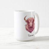 Taurus Himmels-Zodiakustasse - Pink Bull Kunst Kaffeetasse (VorderseiteRechts)