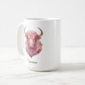 Taurus Himmels-Zodiakustasse - Pink Bull Kunst Kaffeetasse (Vorderseite Links)