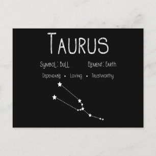 Taurus Horoscope Astrologie Star Sign Geburtstagsg Postkarte
