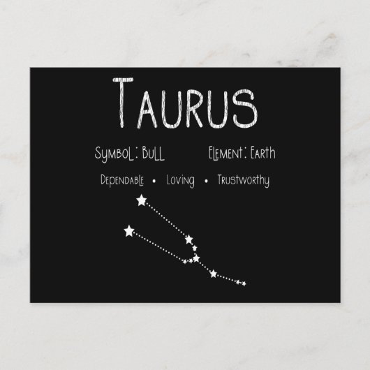 Taurus Horoscope Astrologie Star Sign Geburtstagsg Postkarte (Vorderseite)