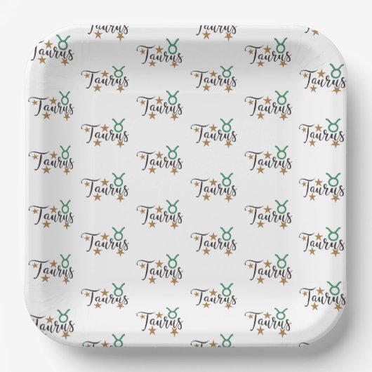Taurus Horoscope Birthday Pappteller (Vorderseite)