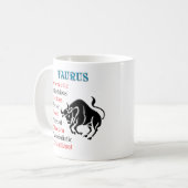 Taurus Horoscope Zodiac Sign Kaffeetasse (Vorderseite Links)