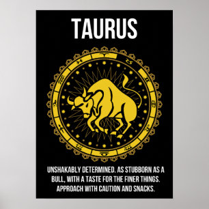 Taurus - Horoskop, Funny Zodiac Unterzeichner Spaß Poster