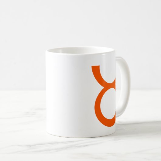 Taurus in Orange Kaffeetasse (VorderseiteRechts)