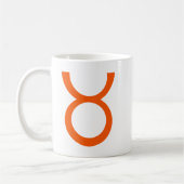 Taurus in Orange Kaffeetasse (Links)