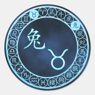 Taurus/Kaninchen Runder Aufkleber