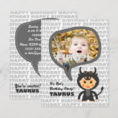 Taurus Kids Party Einladung mit Foto (Vorne/Hinten)