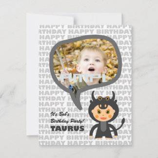 Taurus Kids Party Einladung mit Foto