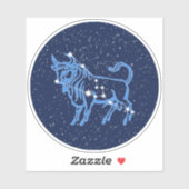Taurus Konstellation und Zodiac-Zeichen mit Sterne Aufkleber (Blatt)