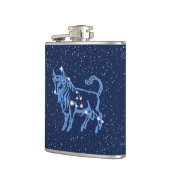 Taurus Konstellation und Zodiac-Zeichen mit Sterne Flachmann (Links)