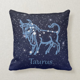 Taurus Konstellation und Zodiac-Zeichen mit Sterne Kissen
