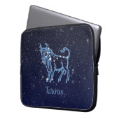 Taurus Konstellation und Zodiac-Zeichen mit Sterne Laptopschutzhülle (Vorderseite Links)