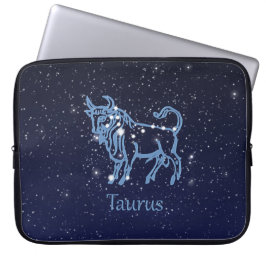 Taurus Konstellation und Zodiac-Zeichen mit Sterne Laptopschutzhülle