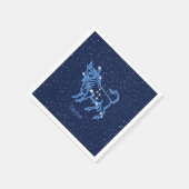 Taurus Konstellation und Zodiac-Zeichen mit Sterne Serviette (Ecke)