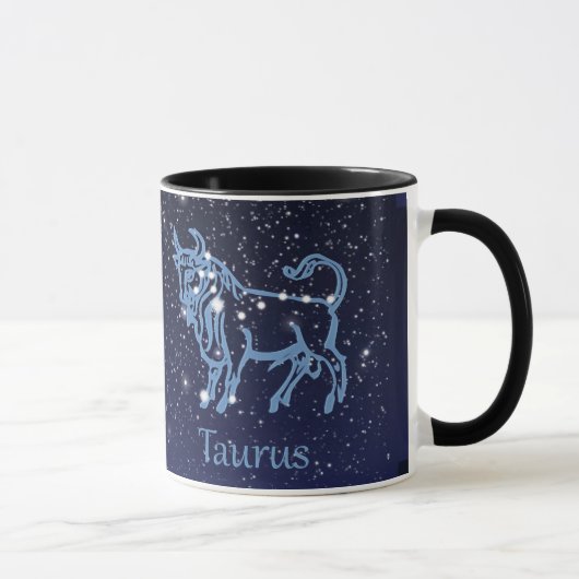 Taurus Konstellation und Zodiac-Zeichen mit Sterne Tasse (Rechts)
