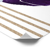 Taurus Lila Gold Feminine Zodiac Design Poster (Ecke)