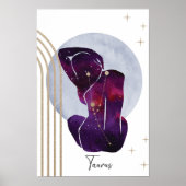 Taurus Lila Gold Feminine Zodiac Design Poster (Vorne)