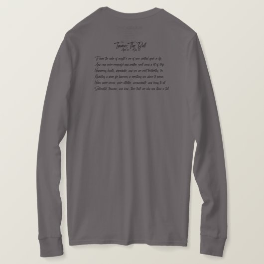 Taurus Long-Sleeve T - Shirt (Design Rückseite)