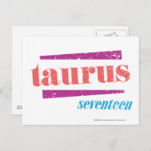 Taurus LtPink Postkarte (Vorne/Hinten)