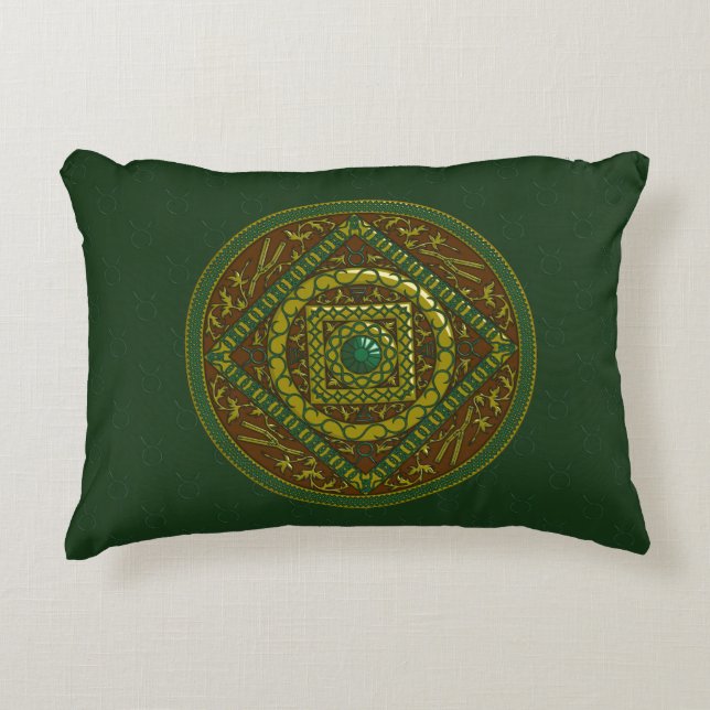 Taurus Mandala Accent Pillow Dekokissen (Vorderseite)