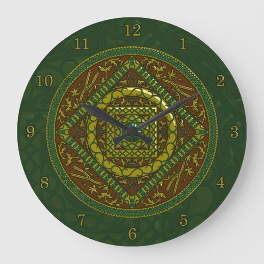 Taurus Mandala Clock Große Wanduhr (Vorderseite)