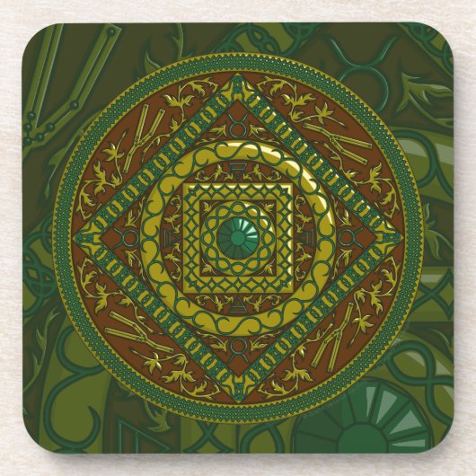 Taurus Mandala Square Untersetzer (Vorderseite)