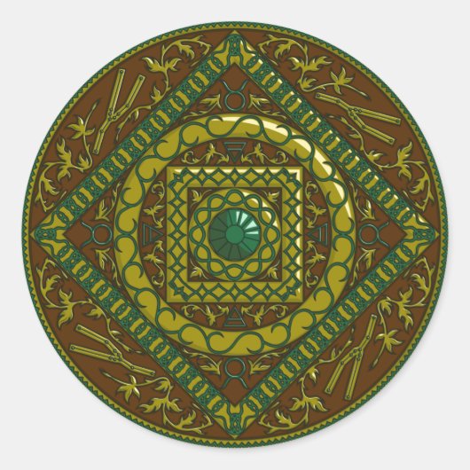 Taurus Mandala Sticker (Vorderseite)