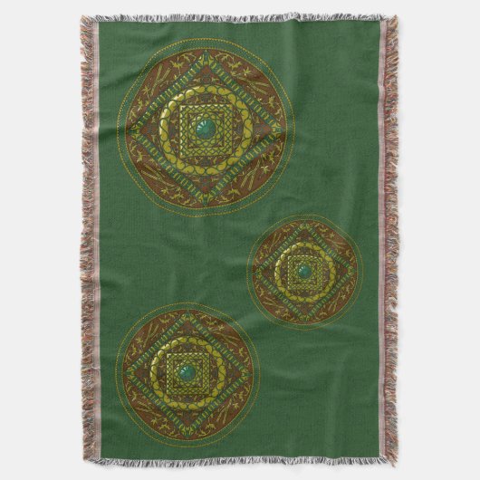 Taurus Mandala Throw Blanket Decke (Vorderseite Vertikal)