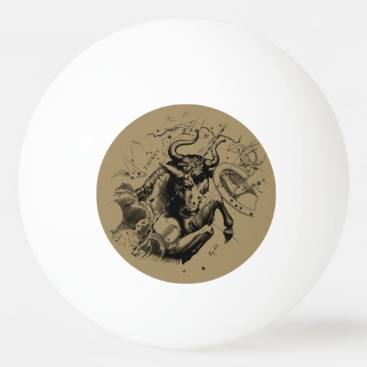Taurus Map by Hevelius circa 1690 Tischtennisball (Vorderseite)
