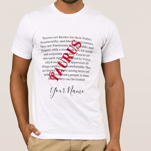 Taurus-Merkmale und Zodiac-Zeichen T-Shirt