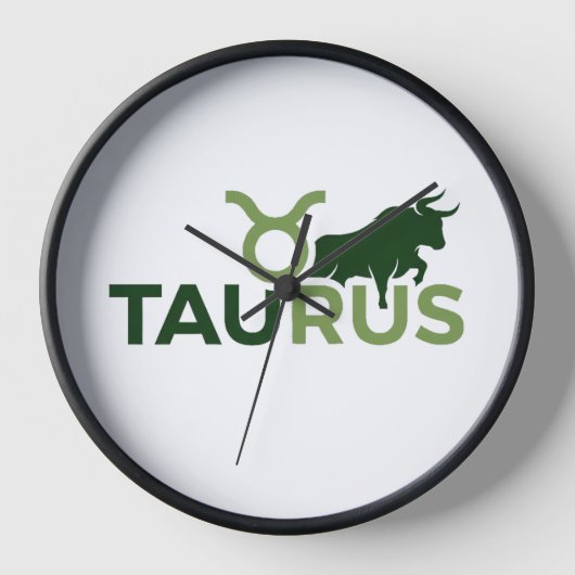 Taurus Modern Overlap-Typografie Sternzeichen-Graf Uhr (Vorderseite)