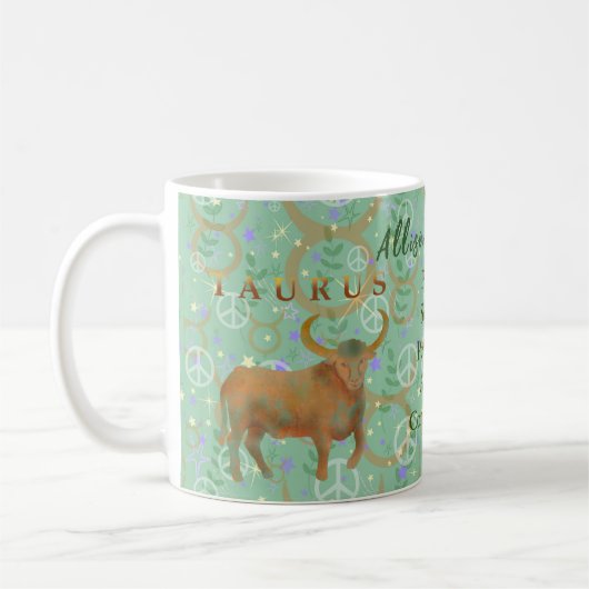 Taurus Moderne Zodiac Eigenschaften Personalisiert Kaffeetasse (Links)