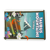 Taurus Mountains Türkei Reiseplakat. Magnet (Horizontal)