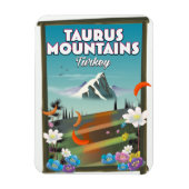 Taurus Mountains Türkei Reiseplakat. Magnet (Vertikal)