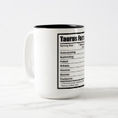 Taurus Nutrition Fakten Zweifarbige Tasse (Vorderseite Links)