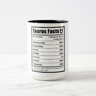 Taurus Nutrition Fakten Zweifarbige Tasse