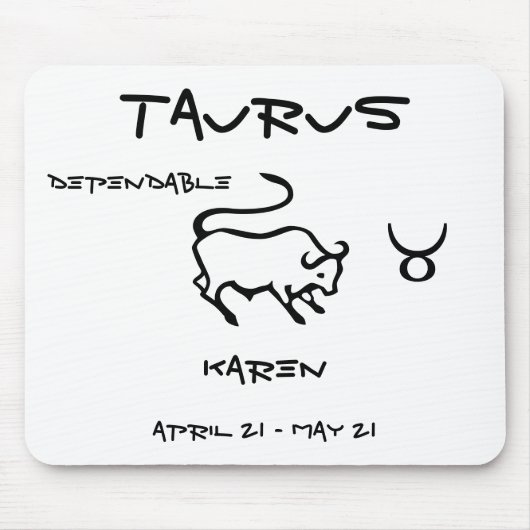 Taurus Personalisiert Mousepad (Vorne)